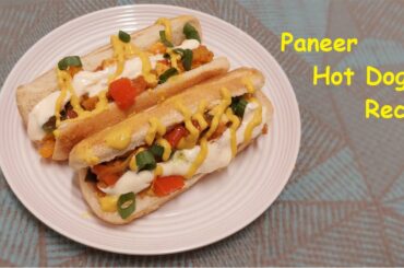 Paneer Hot Dog Recipe | How to make Paneer Chilli Hot Dog | Easy Veg Hot Dog Recipe | Paneer Hotdog