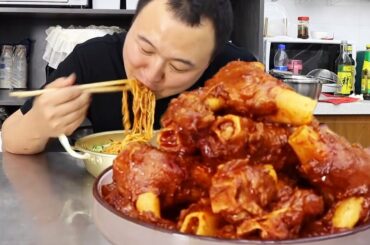 Braised Lamb Crutches With Super Chili, Soft and Glutinous Spicy Recipe | Mukbang Eating