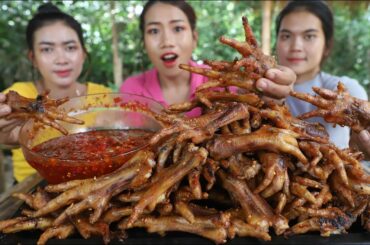 Yummy cooking grilled chicken feet with chili salt recipe - cooking skill