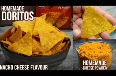 How to Make DORITOS at Home ! Perfect NACHOS Recipe With Homemade Cheese Powder & Salsa Dip !