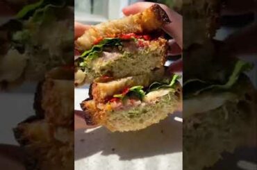 Prosciutto, Pesto, and Goat Cheese Sandwich with Calabrian Chili Peppers and Arugula! #shorts