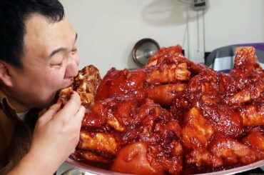 Stew Three Big Pig Trotters With Super Chili, So Satisfied! | Mukbang Eating Show