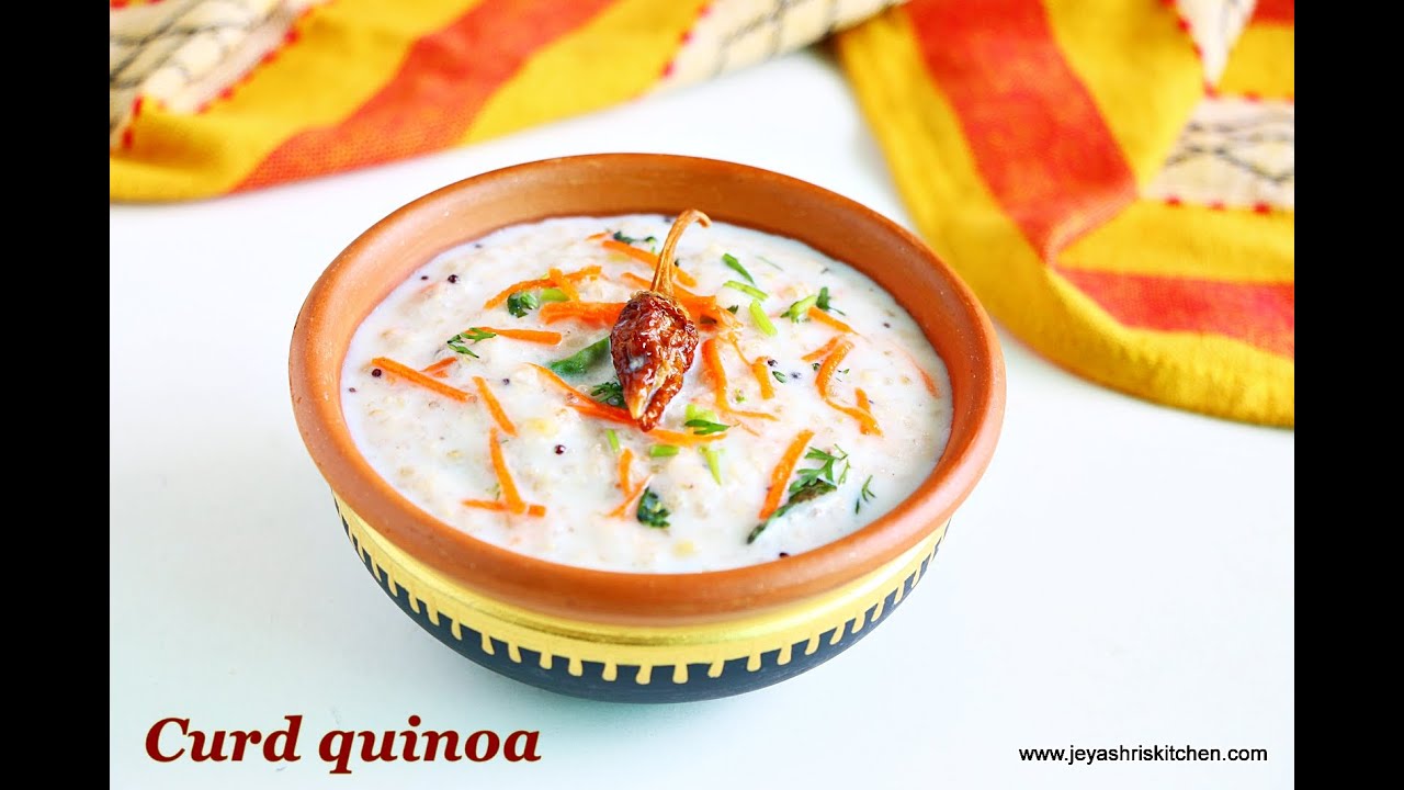 Curd quinoa recipe South Indian style quinoa curd Dahi quinoa