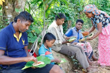 On my chili planting day I prepared a delicious lunch .village kitchen recipe Red rice with tankfish