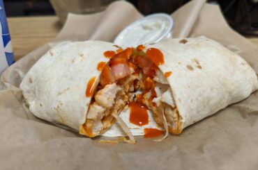buffalo chicken wrap from a local dinner