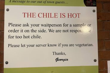 Found in Tomasita’s in Santa Fe, NM