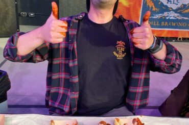 Won my 3rd wing challenge recently while wearing the shirt of my 2nd win! This was my first with a crowd :)