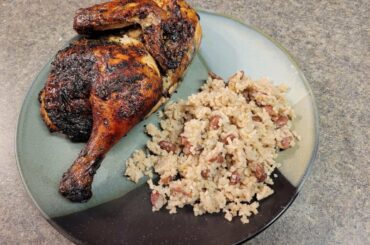 Jerk Chicken with Rice and Peas