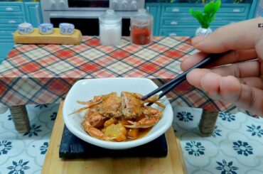 How To Make Miniature Chinese Chili Crab / Easy Chinese Chili Crab Recipe / ASMR Miniature Food