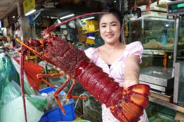 Market show, Buy Giant Lobster for cooking / 2 recipes with giant lobster