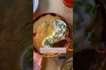 Fluffy Cornbread Baked Chili Recipe