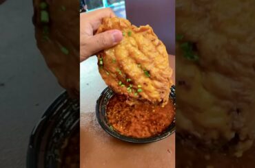 Deep Fried TURKEY WING dunked in Chili Oil! #Shorts