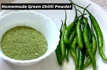 Homemade Green Chilli Powder Recipe | How To Make Green Chilli Powder at Home | Sun Dried
