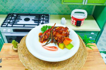 Easy Miniature Pan Fried Frog Thighs with Vegetables and Chili Sauce Recipe / ASMR Miniature Food