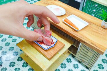 AMAZING Miniature Cooking Pan fried Chili Pickled Tuna / Easy Miniature Chili Pickled Tuna Recipe