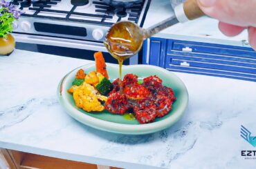 Homemade Miniature Steamed Squid with Korean Chili with Beef Bone Sauce Recipe / Miniature Food