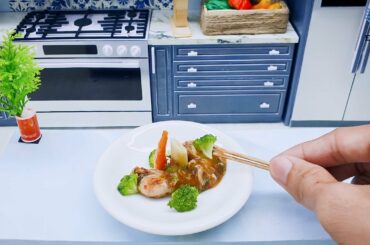 Easy Miniature Fried Frog Thighs with Sesame Sauce and Lemongrass Recipe / ASMR Miniature Food