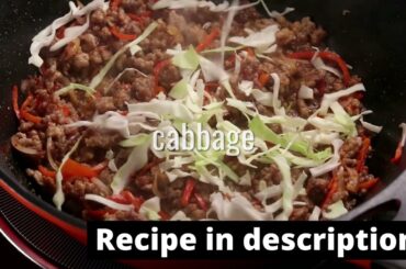 Keto Chili Black Bean Pork Cabbage Stir fry
