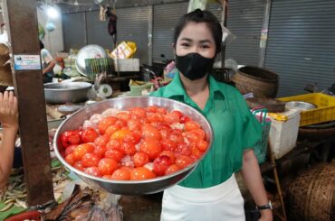 Market show, Buy chicken ovary for my recipe / Stir-fry chicken ovary with chili paste recipe
