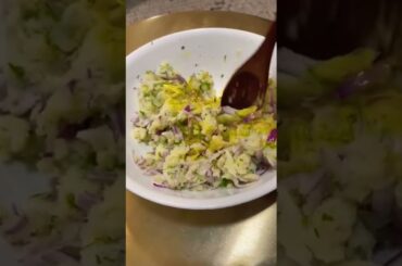 Desi style mashed potatoes with mustard oil, onions and chili.