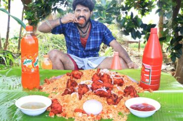 CHICKEN FRIED RICE  | CHICKEN 65 CHILI CHICKEN EATING || Village Man Eating || VILLAGE STYLE EATING