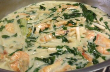 How to Make Shrimp with Bamboo Shoot in Coconut Milk | Ginataang Labong with Shrimp Pinoy Recipe