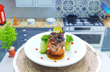 Step by Step Miniature Pan Fried Pork Tenderloin with Ginger Sauce Recipe / Mini Food Cooking