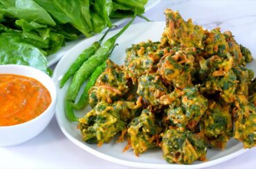 5 min. Quick snack for tea time | Palak Pakora Recipe | Spinach Pakora Recipe