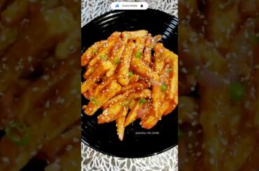 Crispy Chilli Potatoes | Honey Chilli Potatoes | Easy Snacks Recipes #shorts #youtubeshorts