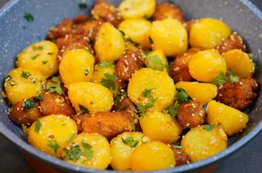 Garlic Butter Chicken and Potatoes ! Delicious and Easy ! Potato recipe ! Fried chicken