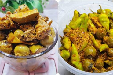 Mix Achar Mango , Green Chili & Gunda Pickles | Mix Achar Recipe by #amazingfoodtaste .