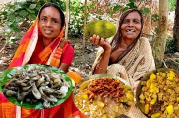 Traditional Echor Chingri with Echor  Cutlet and Chingri fry || Special Village Cooking