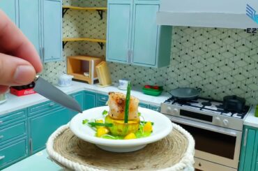 Tasty Miniature Pan Fried Salmon With Lemon Chili Sauce Recipe / Miniature Lemon Chili Sauce / ASMR