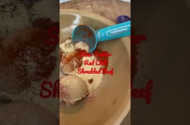 Slow Cooker Red Chili Shredded Beef #shorts