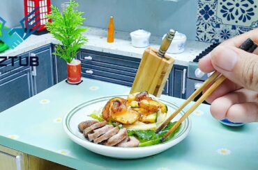 Homemade Mini Mixed Pasta with Vegetables and Pan fried Chicken Hearts Recipe / Food Cooking