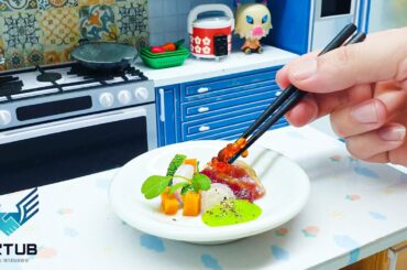 Delicious Mini Fried Bacon Served with Salmon Roe and Boiled Vegetables Recipe / Food Cooking