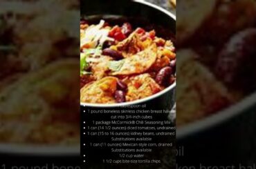 1 Minute Recipe TORTILLA CHICKEN CHILI #shorts #recipe #tortilla