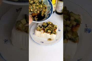 5min Chinese Silken Tofu recipe with cucumbers