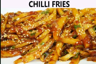 Chilli Fries | Chilli Potatoes Recipe | Fries With Sauce | How To Make Chili Fries Sauce Hot Recipe