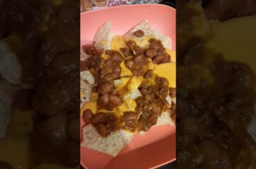 chili cheese  nachos.  Friday Night Heat and Eat.