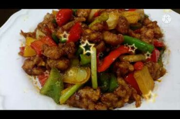 Fried Chicken meat with Thai Chili Paste & Bell peppers - Thai Recipe