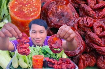 Amazing Cooking Intestine Grilled With Chili  Sauce recipe -Mukbang intestine Pig Grilled