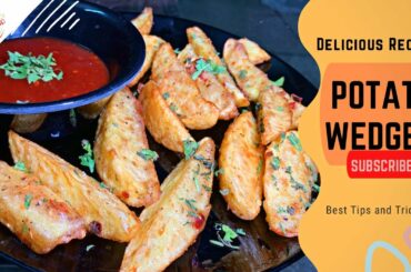 Chili Garlic Potato Wedges Recipe in Cafe Style - Instant Crispy and Fluffy Recipe - Garlic Wedges