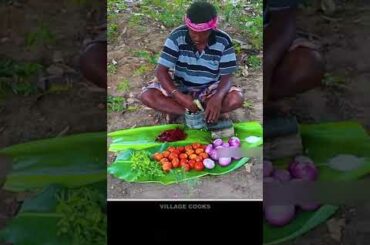 Delicious Duck Egg Chili In VILLAGE Cooks #SHORTS