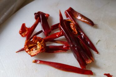 Dried out some chillies in the oven