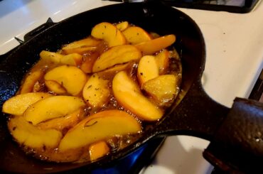I don't know what to call this, but it's honeycrisp apples in Vermont maple syrup, thyme, rosemary, and a splash or two of blueberry habanero hot sauce.