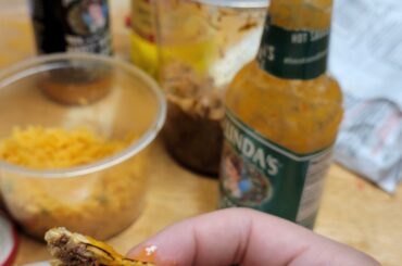 Last night's taco dinner with some hot sauces! :)