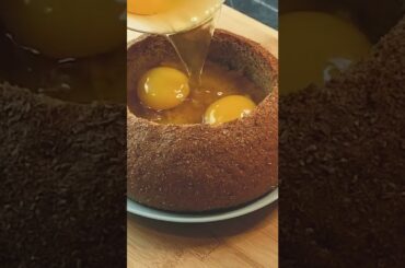 Pour eggs over bread #shorts #recipe #cooking #food