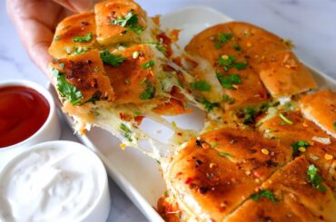 Cheese Chili Garlic Pav Without Oven | Quick Cheesy Pav | Masala Pav recipe