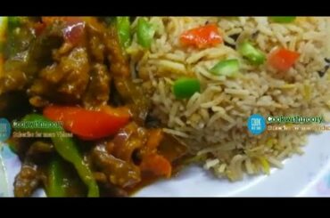 beef chili Dry  with Veg Fried Rice | Eid Special Recipe Mangollian Beef Chili